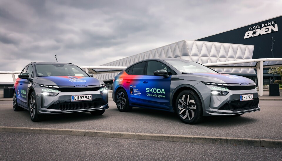 Skoda er størst i Danmark med Elroq – her i SUV- og RS-versjonen med 340 hk, i forbindelse med sponsoravtalen med VM i ishockey i Sverige og Danmark.