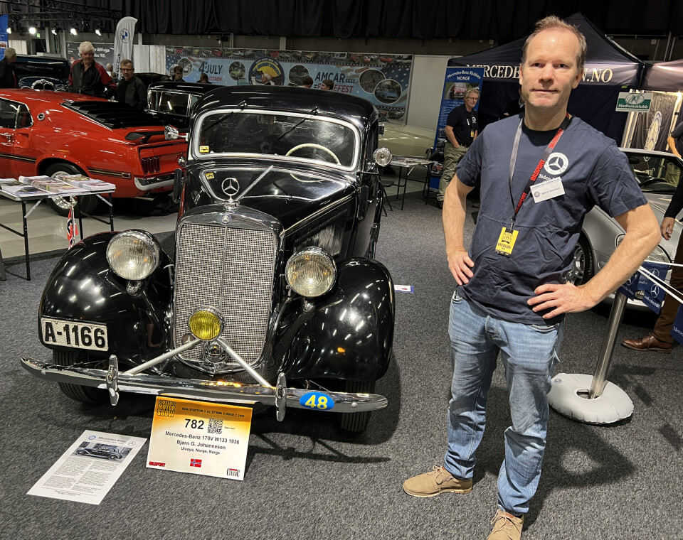 Filmkjendis. Denne Mercedes-Benz 170V fra 1938, og på OMS presentert av Bjørn André Johannesen, har de seneste årene fraktet rolleinnehavere i flere filmer med handling fra andre verdenskrig.