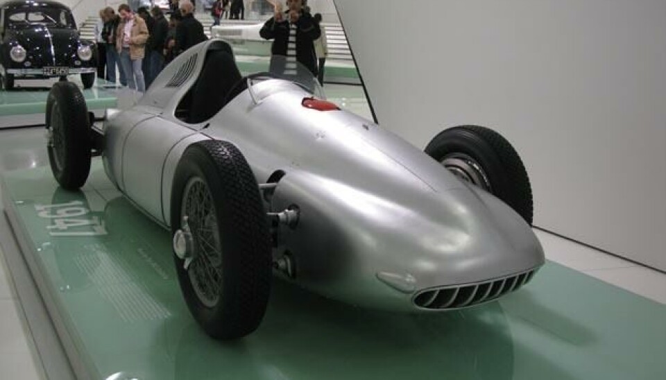 Porsche MuseumCisitalia, firehjulsdrevet, mini-Auto Union racerbil, bygget for en italiensk industrimann rett etter krigen. Ble aldri fullført pengemangel. Foto: Jon Winding-Sørensen Porsche MuseumCisitalia, firehjulsdrevet, mini-Auto Union racerbil, bygget for en italiensk industrimann rett etter krigen. Ble aldri fullført pengemangel. Foto: Jon Winding-Sørensen