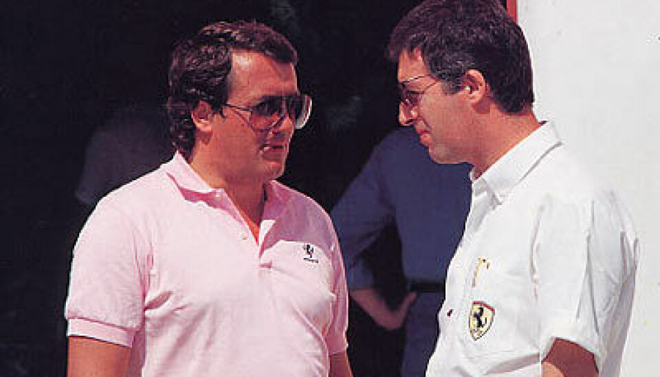 Gian Carlo Minardi i samtale med Piero Ferrari