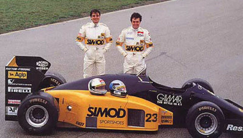Alessandro Nannini og Andrea De Cesaris bak M185B 1986