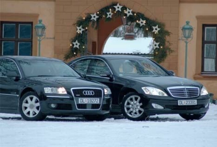 <br>Audi A8 og Mercedes-Benz S 350<br>