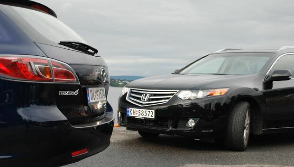Honda Accord møter Mazda6Foto: Trygve Bæra