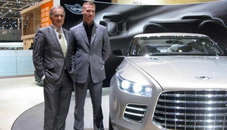 Aston Martin-sjef Ulrich Bez og sjefdesigner Marek Reichman med Lagonda ConceptFoto: Jon Winding-Sørensen