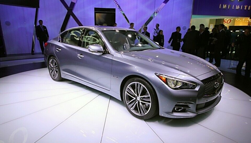 North American International Auto Show - 2013Infiniti Q50 er en kompakt utfordrer til BMW, Audi og Mercedes. Foto: Stein Pettersen North American International Auto Show - 2013Infiniti Q50 er en kompakt utfordrer til BMW, Audi og Mercedes. Foto: Stein Pettersen