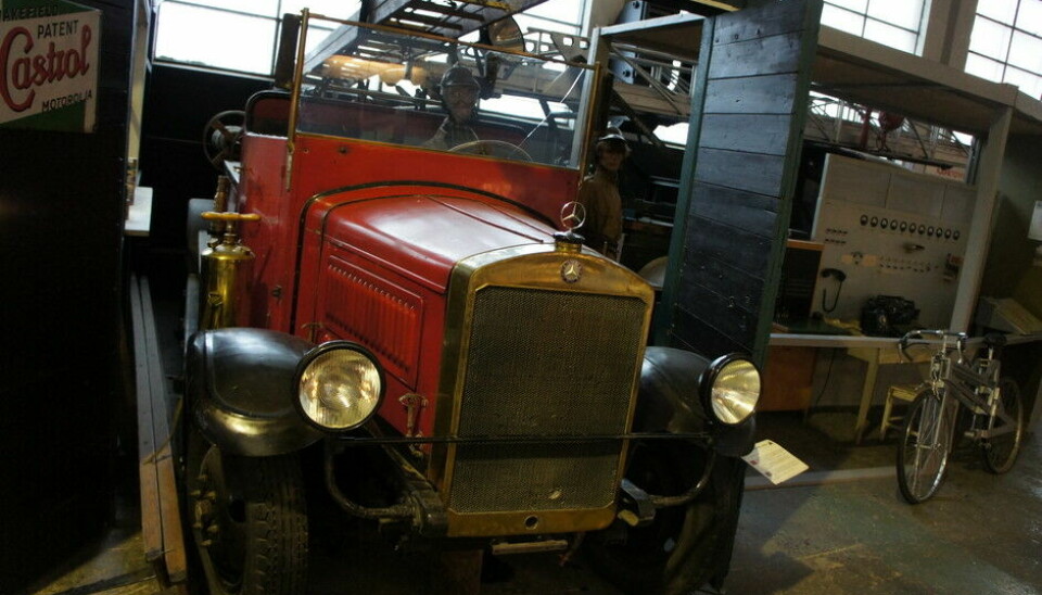 Norsk Kjøretøyhistorisk MuseumDenne Mercedesen har vært brannbil på Lillehammer siden den var ny, med karosseri fra Skabo i Oslo, siden 1930.