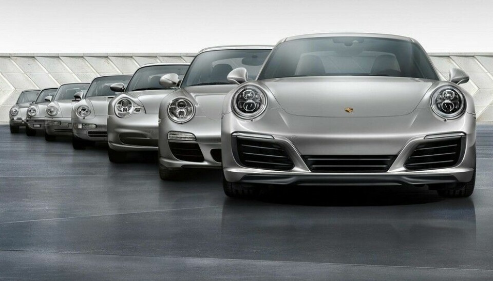1.000.000 Porsche 911De ulike generasjonene