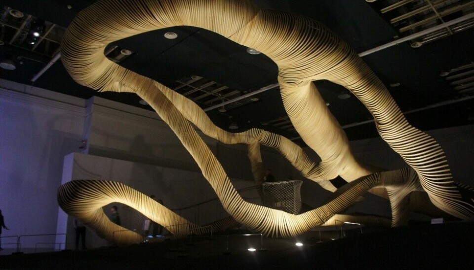 Møbelmesse i MilanoI år hadde Lexus bygget opp en fantastisk installasjon, den så ut som tarmsystemet til en dinosaur.