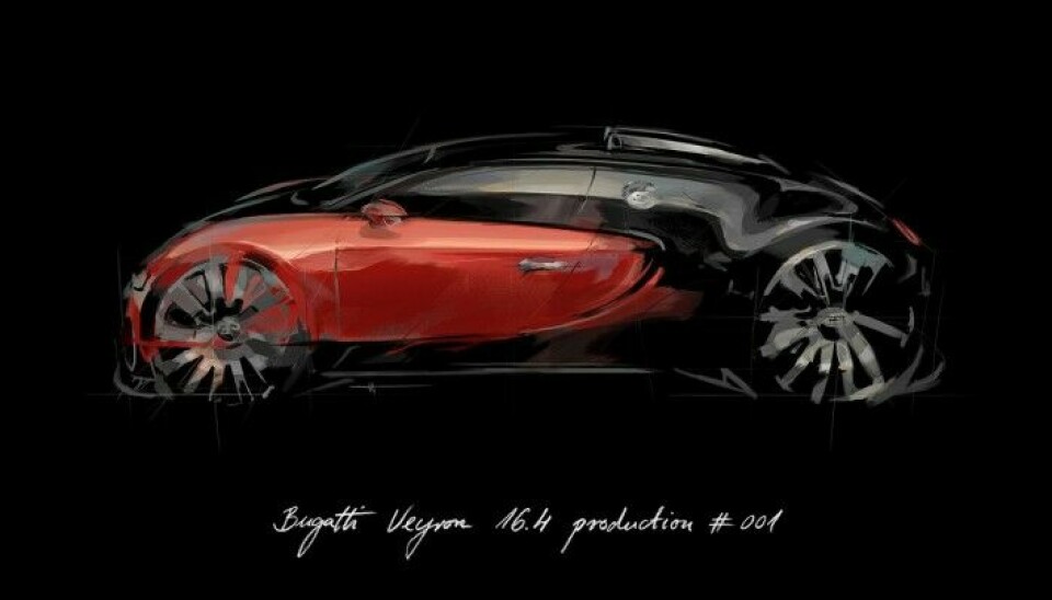 Bugatti Veyron Number 1Designskisse