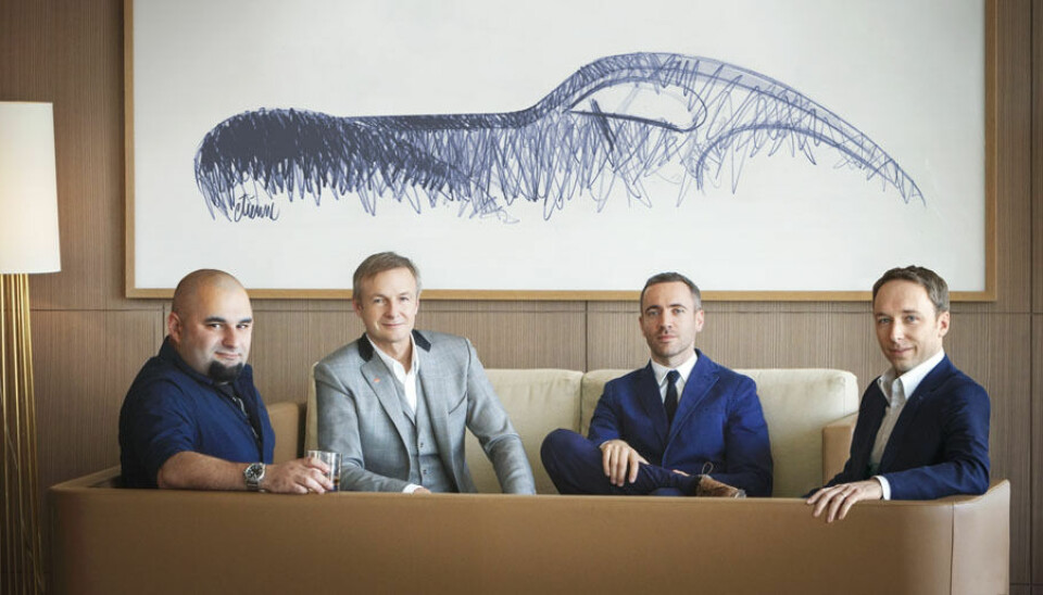 Bugatti designteamDesign Director Achim Anscheidt (nr. 2 fra venstre) og hans nye team.  Fra venste: Alexander Selipanov - Head of Exterior Design Creative Development, Etienne Salomé - Head of Interior Design og Frank Heyl - Head of Exterior Design Production Development