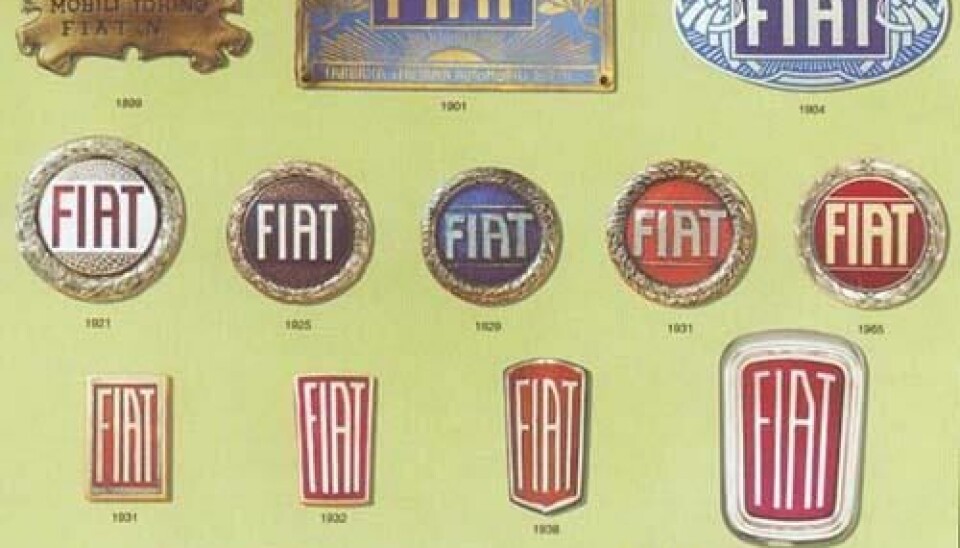 Fiat-emblemets utvikling fra 1899-1999-Emblemets utvikling-Emblemets utvikling