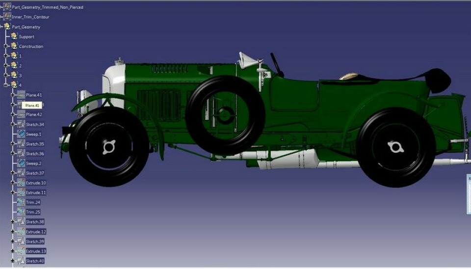 1929 Bentley 4½ litre Birkin BlowerDigital reproduksjon