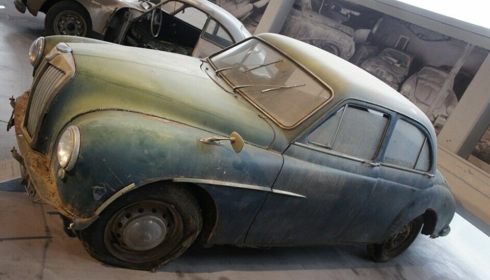 PantheonDenne 1953 MG Magnette ser da nesten brukbar ut. Den tilhører et transportmuseum i Luzern.