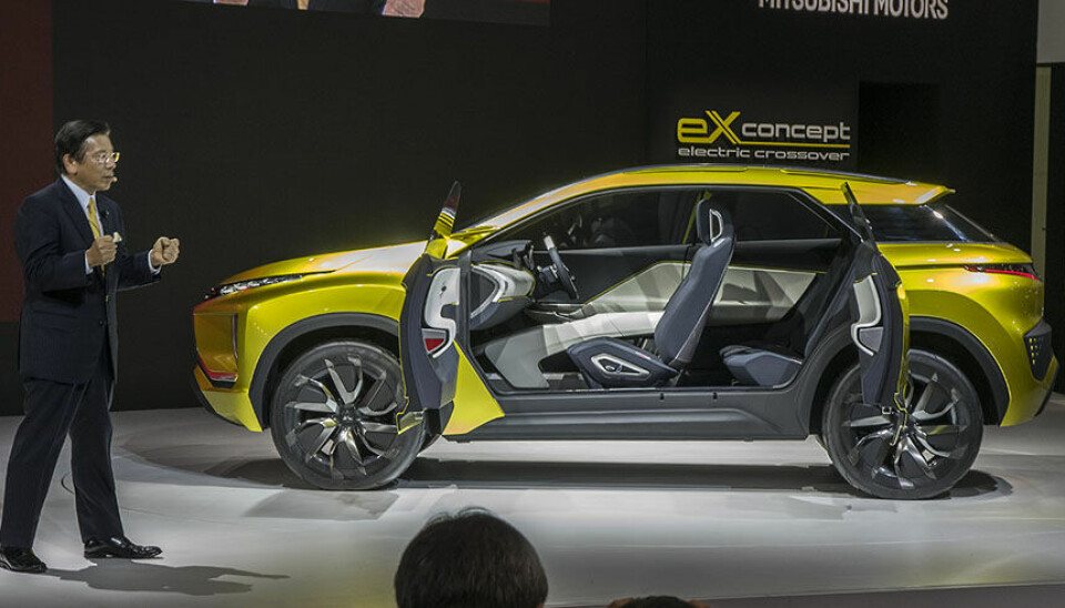 Mitsubishi eX ConceptKonseptet eX, en firehjulsdrevet el-SUV med 400 km rekkevidde. (Foto: Øivind Skar)